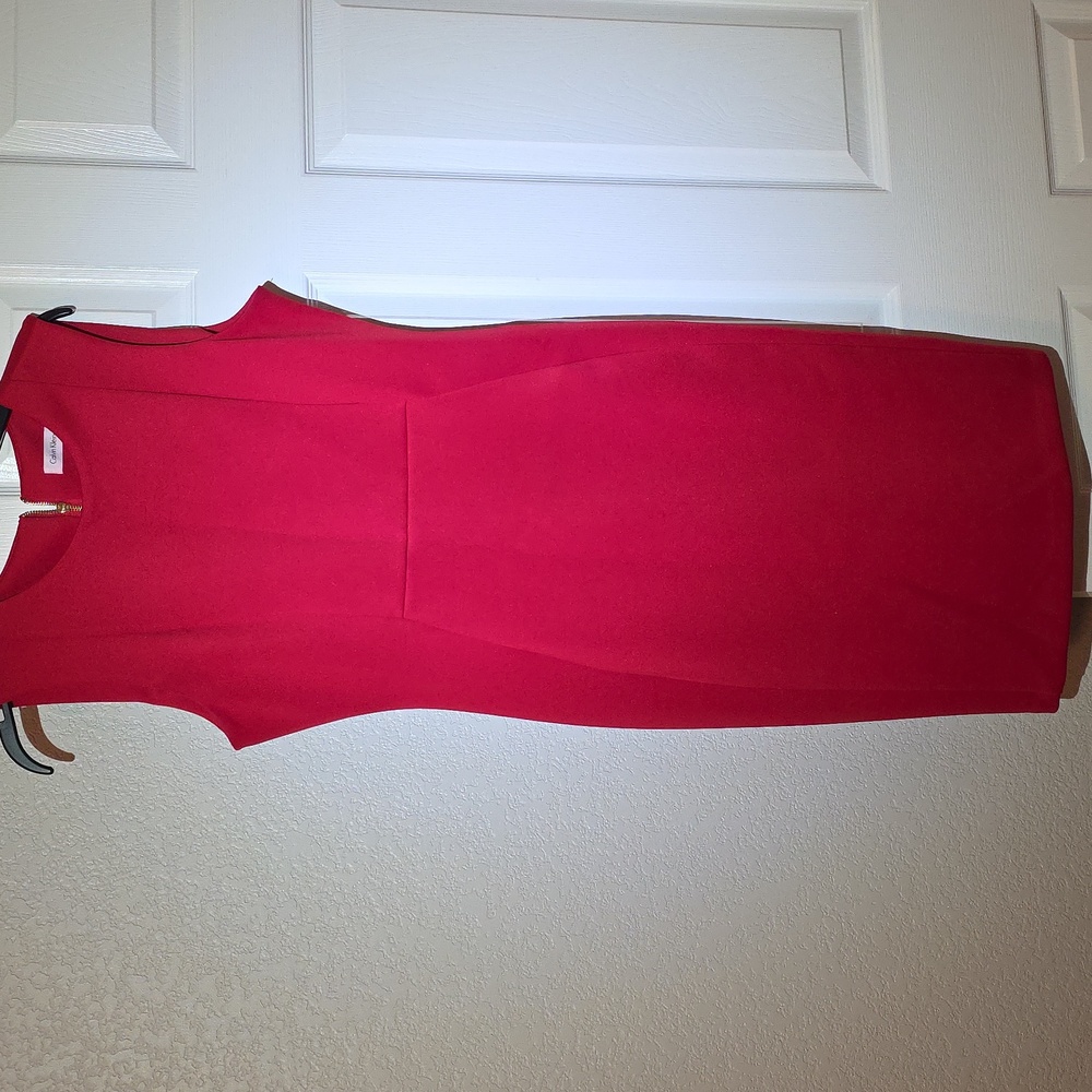 Calvin Klein Sexy & Vibrant Red Sleeveless Midi Dress